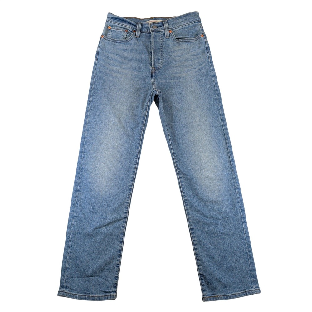 Levis Wedgie Straight High Rise Button Fly Blue Denim Jeans 28x28 34964-0263